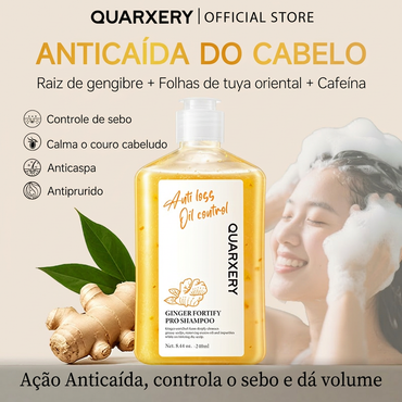 Champú de jengibre QUARXERY para limpieza profunda, equilibrio del control de grasa y crecimiento del cabello