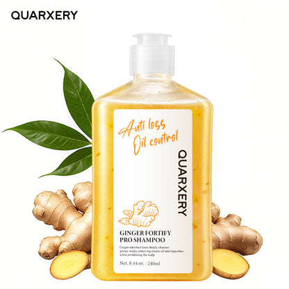 Champú de jengibre QUARXERY para limpieza profunda, equilibrio del control de grasa y crecimiento del cabello